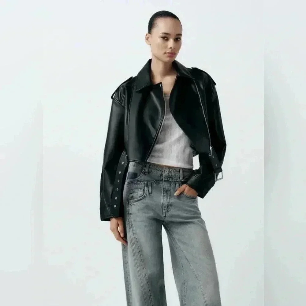 Zara Brand Jacket Black Color Size L With Tags